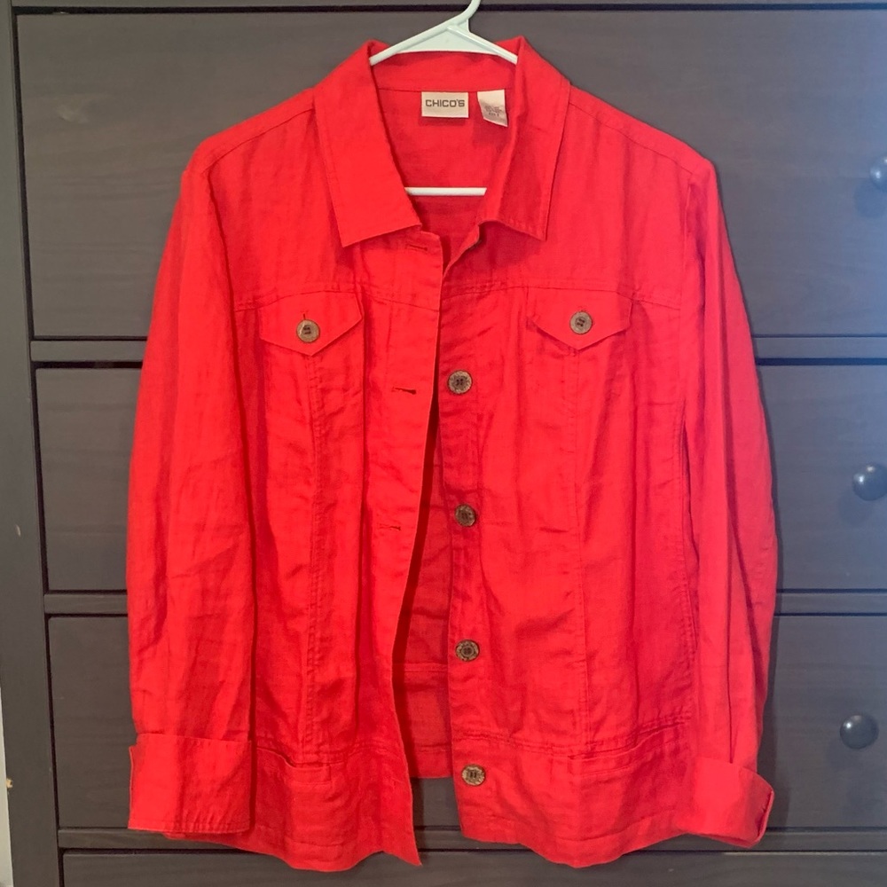 Lightweight Red Canvas Jacket